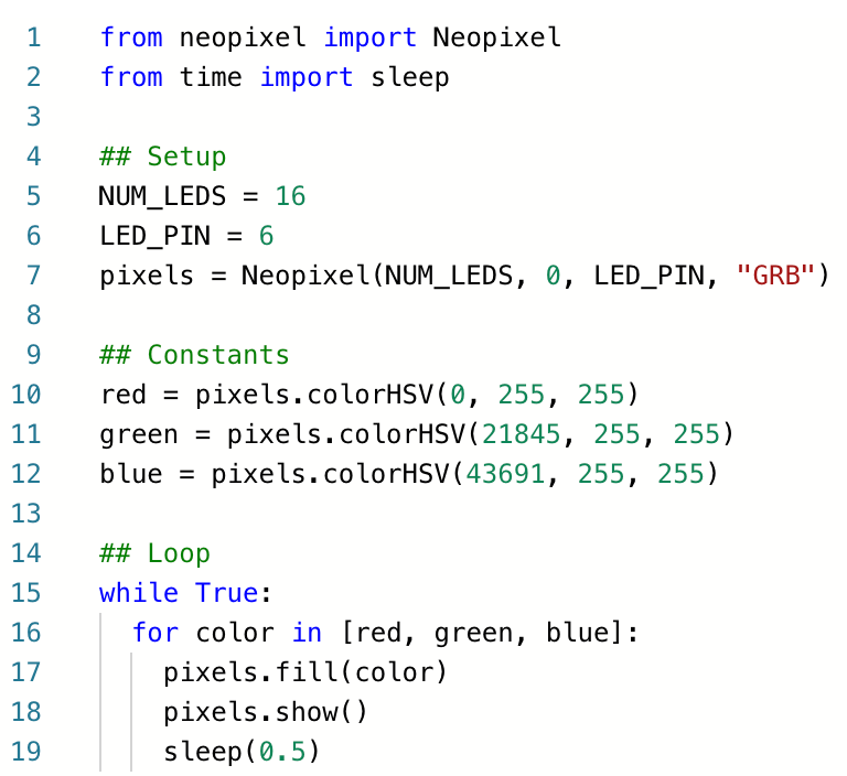 Secrets of MicroPython: Fun with Neopixels!