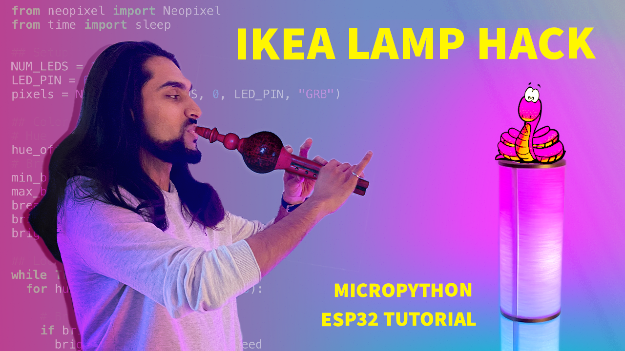 Hack an IKEA lamp with Neopixels in MicroPython